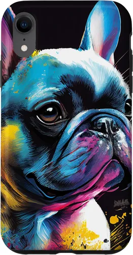 Vista 25 de French Bulldog Puppy Colorful Illustration Graphic Case for iPhone 17