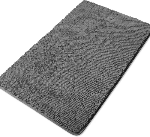 Vista 65 de Yeaban Alfombra de pasillo de baño de 24 x 72 pulgadas, antideslizante, alfombra de baño larga de felpilla gruesa, absorbente y lavable, alfombra