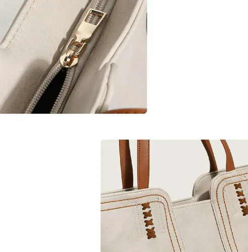 Vista 3 de Bolso de mano para mujer, bolso de mano para mujer, bolsos de viaje, bolso de mano con asa superior, bolso de hombro de piel sintética