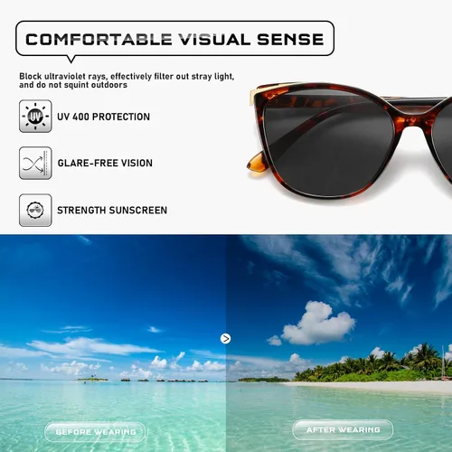 Vista 64 de Gafas de sol de moda ojo de gato para las mujeres moda Cateye UV400 protección gafas CL22017