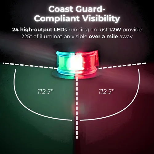 Vista 5 de Pactrade Marine Luces LED de navegación rojo y verde para barcos, poste extraíble de 12 pulgadas con base de liberación rápida de 2 pines, luces