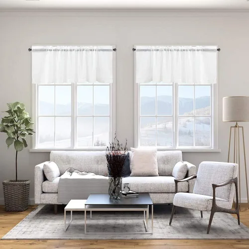 Vista 11 de Cozynight Cortinas de Niveles Transparentes Gris Oscuro de 24 Pulgadas de Largo, Tratamiento de Cortinas para Ventanas Pequeñas