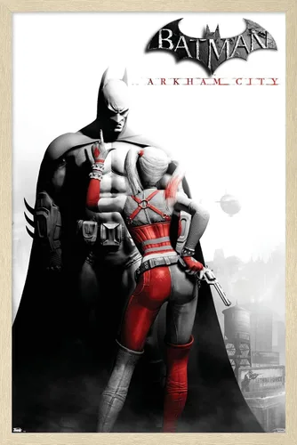 Vista 12 de Trends International DC Comics VIdeo Game - Póster de pared de Arkham City, arte clave, 14.725 x 22.375 pulgadas, versión enmarcada de madera