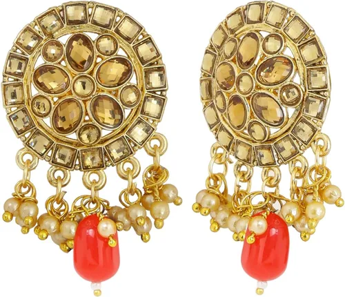 Vista 5 de Efulgenz - Gargantilla de diamantes de imitación para boda, estilo indio de bollywood