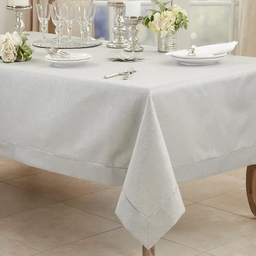 Vista 4 de SARO LIFESTYLE Mantel brillante con detalle de ribetes