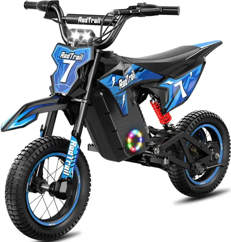 Vista 9 de Motocicleta eléctrica de 36 V para niños de 4 a 10, 700 W pico y máximo Morado