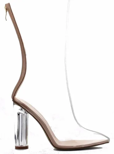 Vista 3 de Cape Robbin ELLA-1 - Botas de vestir de plexiglás transparentes para mujer