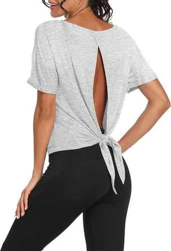 Vista 28 de Bestisun - Camisetas de tirantes para mujer con espalda abierta, ropa deportiva para entrenamiento, yoga y ejercicio Verde militar