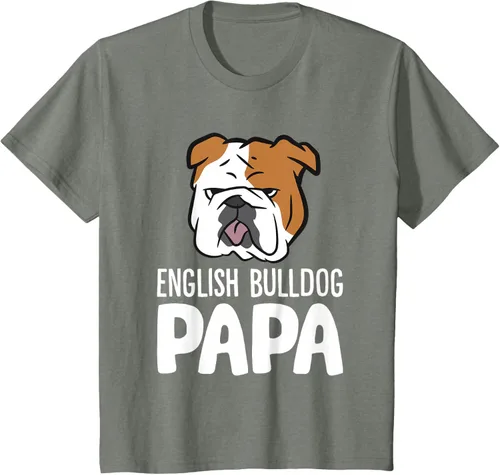 Vista 95 de Camiseta divertida de Bulldog Inglés para papá dueño de perro, Negro
