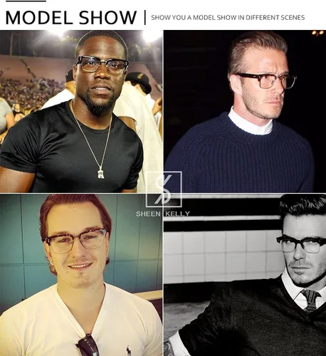 Vista 5 de Nuevo Beckham Gafas Vintage Miopía Óptica Semi-Rimless Tony Stark Lente Transparente Gafas