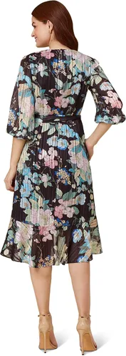 Vista 2 de Adrianna Papell Vestido cruzado de gasa para mujer