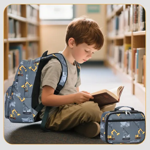 Vista 24 de CAMTOP - Conjunto de mochila y lonchera con estampados divertidos para niños de preescolar y primaria), Y0058-2