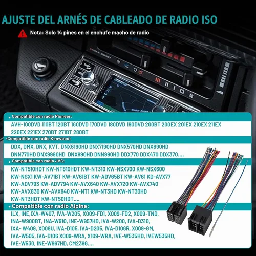 Vista 4 de NuIth Adaptador de arnés de cable estéreo macho y hembra de 16 pines para Freightliner 04-21, Volvo 04-16, Peterbilt 06-18, Kenworth 08-20, conector