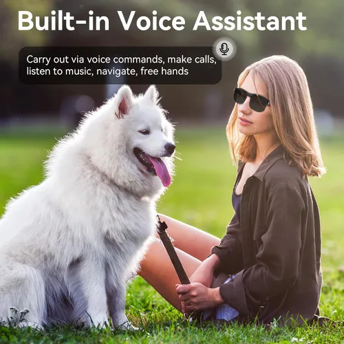 Vista 4 de Lentes inteligentes, lentes de sol polarizados con Bluetooth, micrófono y altavoces integrados, asistente de voz, protección UV, gafas Bluetooth