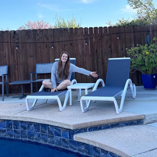 Vista 34 de PURPLE LEAF Patio Chaise Lounge - Silla con brazos de plástico