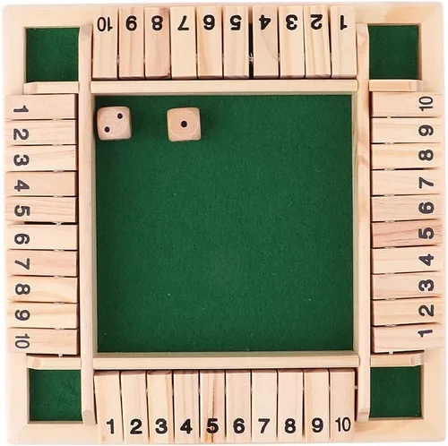 Vista 5 de Shut The Box Close The Wooden Box 4 10 Juego de mesa de números