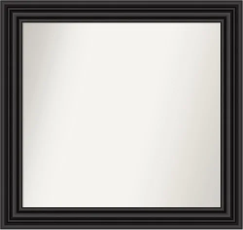 Vista 387 de Amanti Art Espejo personalizado, espejo de baño negro puente, espejo de pared o espejo de tocador de baño sobre el fregadero (26 x 26 pulgadas)