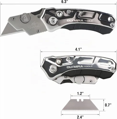 Vista 3 de Olympia Tools Cuchillo utilitario de acero inoxidable Turbofold 33-125