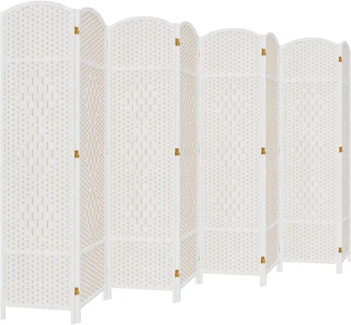 Vista 9 de DURASPACE Divisor de habitación de 6 paneles, pantalla de privacidad plegable de 6 pies de alto, rotación de 360°, partición de madera independiente