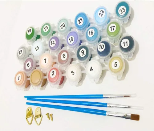 Vista 6 de SOTYIOO Kits de pintura por números de Halloween para adultos, pintura por números para adultos principiantes, dibujo y pintura con pinceles