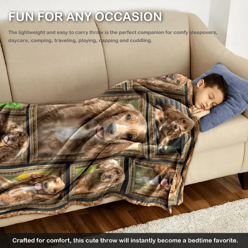 Vista 6 de Manta de perro Cocker Spaniel para niños, bonita manta de franela suave y acogedora para niñas y niños, mantas para bebés y niños pequeños
