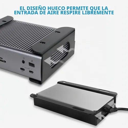 Vista 6 de Soporte para debajo del escritorio para Thunderbolt 4/Thunderbolt 3 Dock y cable de alimentación, estante de almacenamiento de hierro debajo