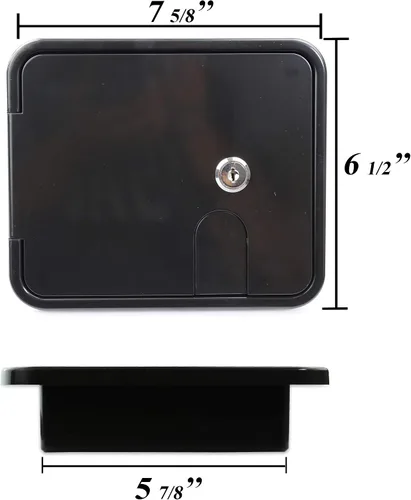 Vista 2 de Escotilla de acceso eléctrico para cable de alimentación de autocaravana, cámper, remolque (Negro-1802MB)