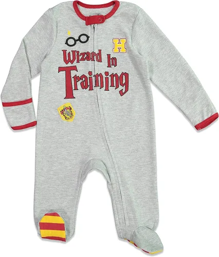 Vista 2 de Harry Potter Conjunto de 4 piezas para bebé con cierre para dormir y jugar, manta con babero y paño para eructos