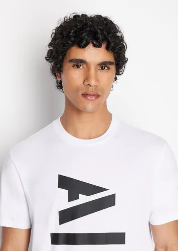 Vista 5 de Armani Exchange Camiseta con logotipo grande Ax de ajuste regular para hombre