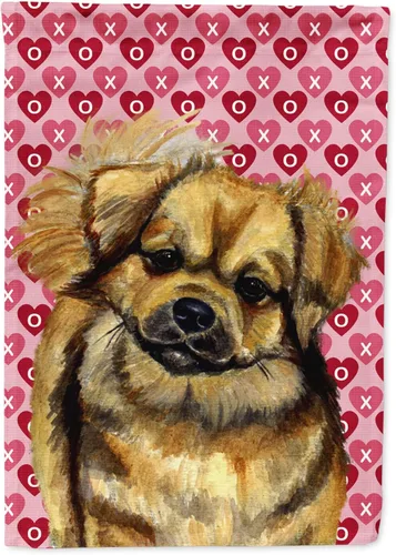 Vista 161 de Caroline's Treasures SS4484GF Bandera de jardín con diseño de bulldog inglés y corazones para el Día de San Valentín, bandera decorativa para patio