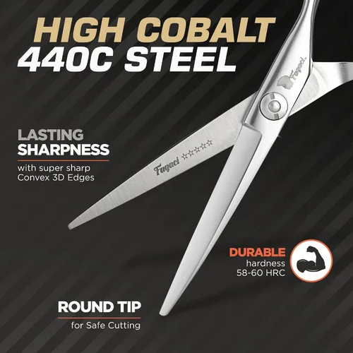 Vista 3 de Tijeras Profesionales para Cabello de 5 Pulgadas con Cuchillas Extremadamente Afiladas, Tijeras de Corte de Cabello de Acero 440C, Duraderas