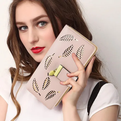 Vista 7 de PGXT Womens Long Leather Card Holder Purse Zipper Buckle Elegant Clutch Wallet