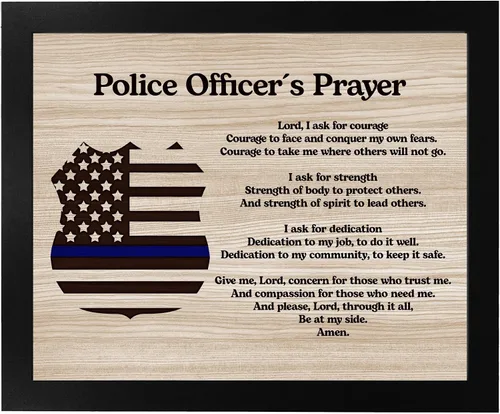 Vista 6 de AMERICAN LUXURY GIFTS Oración del oficial de policía – Decoración motivacional de pared de 10 x 8 pulgadas sin marco, impresión inspiradora de línea