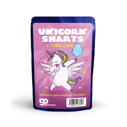 Vista 2 de Unicorn Sharts Cotton Candy - Novedad Dabbing Unicorn Candy para adolescentes - Algodón de azúcar sin gluten, azul