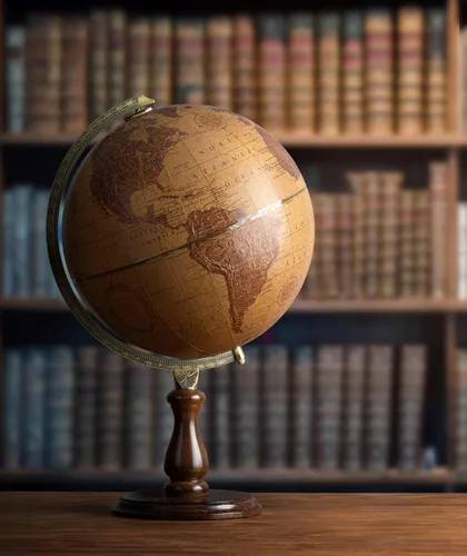 Vista 3 de Replogle Globes 35522 - Globo de expedición de cuero, pequeño