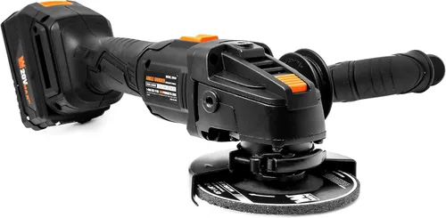 Vista 4 de WEN Amoladora angular inalámbrica, sin escobillas con batería de iones de litio de 20 V máx. 4.0 Ah y cargador (20944), color negro