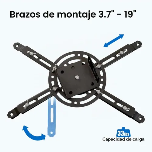 Vista 3 de Soporte para proyector, altura ajustable de 42.5 a 59 pulgadas, soporte de techo universal de movimiento completo, peso máximo de 22 libras y brazos