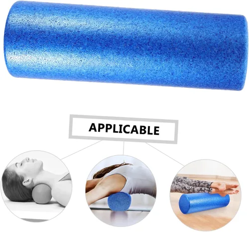 Vista 5 de Healifty Rodillo masajeador muscular, columna de yoga, espuma de alta densidad, rodillo de relajación para alivio muscular, masajeador corporal azul