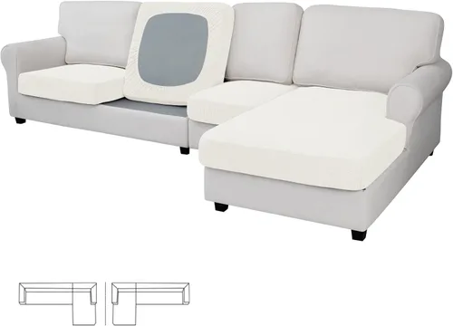 Vista 132 de Easy-Going - Funda de cojín elástica individual para sofá biplaza, sillón, funda de cojín protectora, suave, flexible con parte inferior elástica
