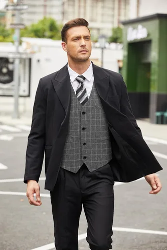 Vista 4 de COOFANDY Chalecos casuales de negocios para hombre, chaleco ligero y ajustado