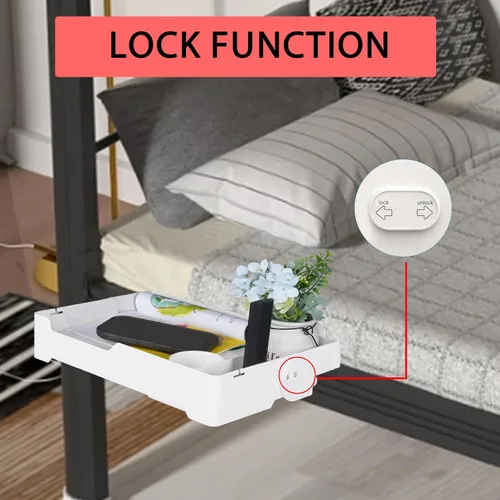 Vista 5 de YONGAIJIA YONGJIA - Estante plegable para mesita de noche, bandeja de litera para litera superior, universidad, dormitorio, litera para niños