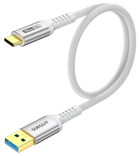 Vista 11 de SUNGUY Cable USB C para Android Auto de 10 Gbps, 1.5 pies 3A USB 3.1 Gen 2, carga rápida y transferencia de datos, cable USB C CarPlay, compatible