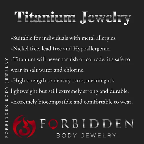 Vista 5 de Forbidden Body Jewelry 0.49oz 0.630in (58 pulgadas) Hipoalergénico titanio doble bola para pezón y lengua, Metal