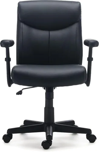 Vista 4 de Staples Silla ergonómica de piel sintética, ajustable, giratoria