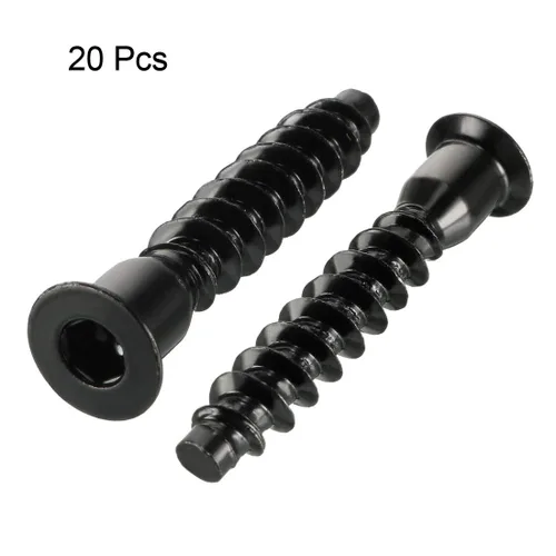 Vista 2 de uxcell Tornillo de confirmación de muebles 0.276x1.535 in Tornillos de madera hexagonal con recubrimiento en polvo 20pcs