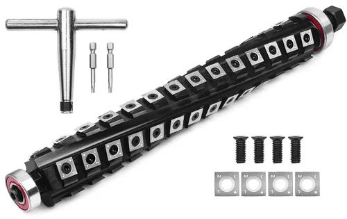 Vista 7 de SpeTool Cabezal de corte helicoidal de 6 pulgadas para cepilladora Jet de 6 pulgadas de grosor, cabezal de corte en espiral, 4 filas, 28 insertos