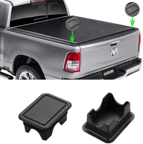 Vista 7 de Ram 1500 Cubiertas de Bolsillos de Estaca Compatibles con Dodge Ram 1500 2019-2023 Cubierta de Bolsillo de Estaca del Riel de la Caja Trasera