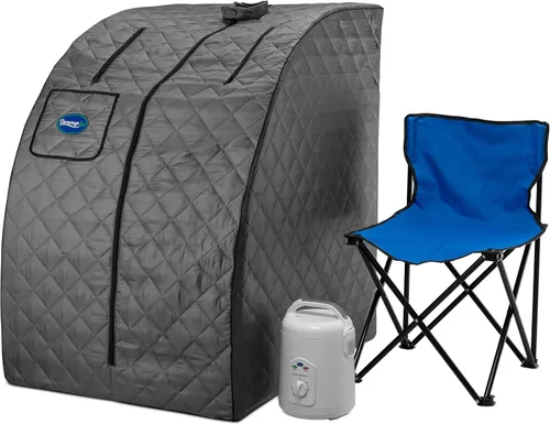 Vista 10 de Durasage - Sauna de vapor portátil para uso doméstico – Tienda de spa personal plegable para todo el cuerpo con generador de vapor de 800 W
