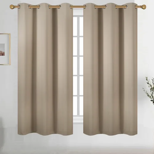 Vista 58 de Diraysid Cortinas opacas beige con ojales para dormitorio, con aislamiento térmico, cortinas de oscurecimiento de habitación, 38 x 54 pulgadas, 2