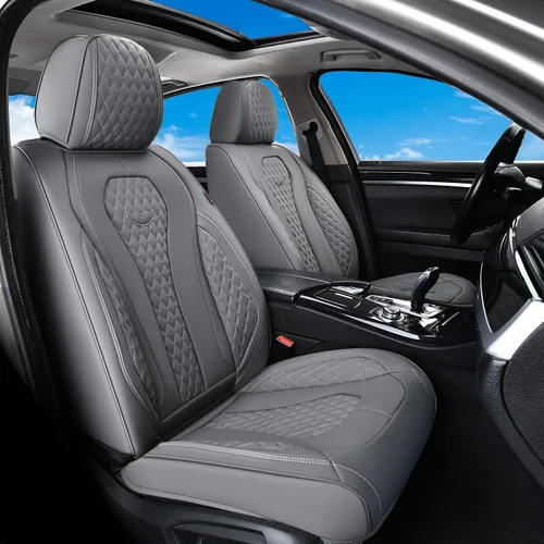 Vista 51 de Coverado Fundas de asiento de automóvil, fundas de asiento delantero, funda de asiento de coche beige, fundas impermeables para asiento